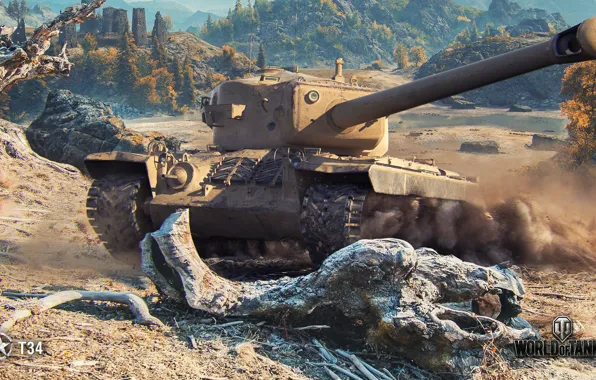 Обои T34, WoT, Wargaming, американский, World of Tanks