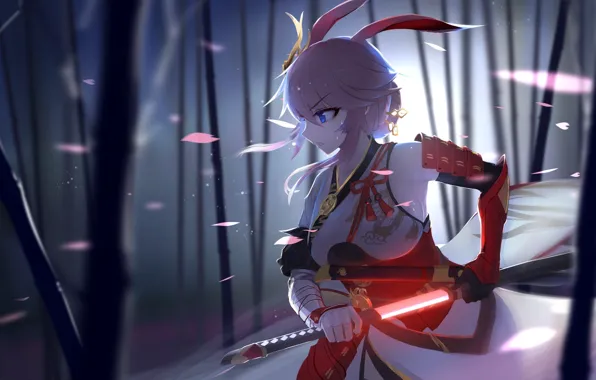 Обои аниме, меч, девушка, Benghuai Xueyuan