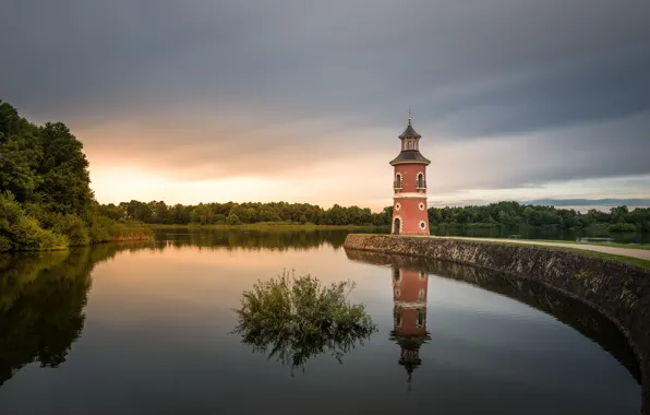 Обои Leuchtturm, Moritzburg, Морицбург, Германия