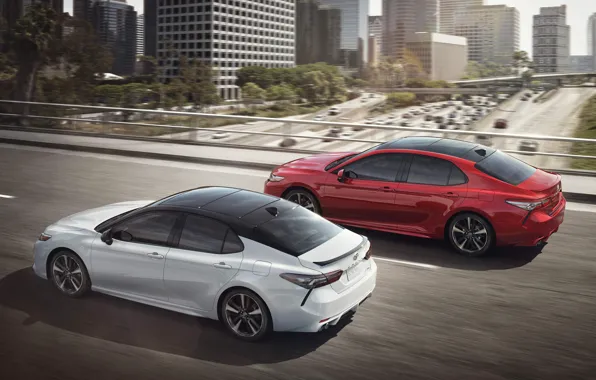 Обои Toyota, Red, XSE, 2017, White, Camry