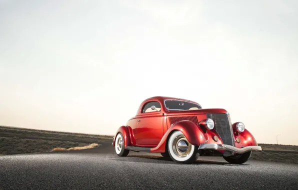 Обои old car, retro, red, 1936, Ford