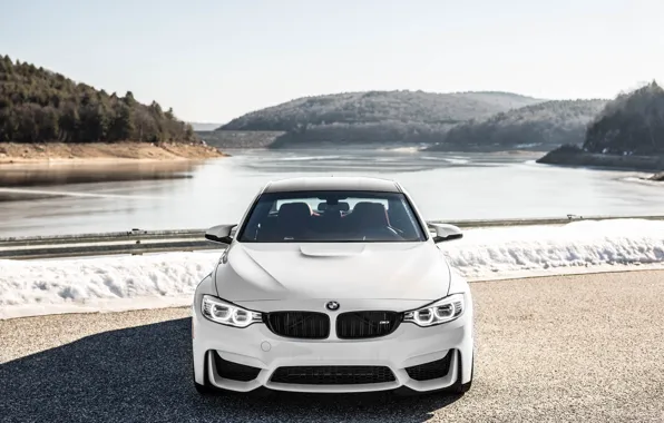Обои White, F80, BMW, Front