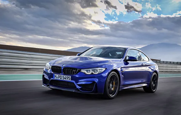 Обои BMW, sky, car, BMW M4 CS, blue, speed, asphalt, kumo, cloud