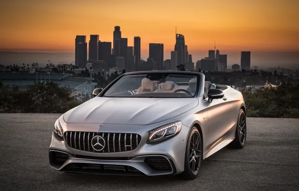 Обои Mercedes-Benz, Cabriolet, AMG, 2018, Лос-Анджелес, Los Angeles, 4MATIC, S63