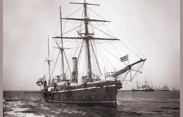Обои парусный, ретро, корабль, 1888 год