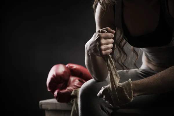 Женщина - боксер — стоковое фото