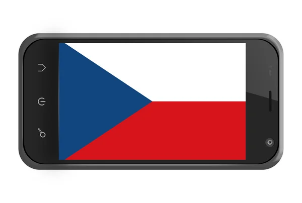 Флаг Чешской Республики на экране смартфона изолированные — стоковое фото