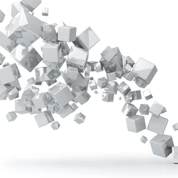 Абстрактный фон 3D глянцевый белый кубов — стоковое фото