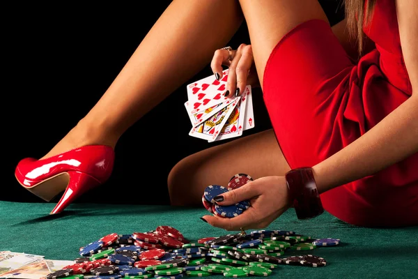 Сексуальная женщина азартные игры Стоковое Фото