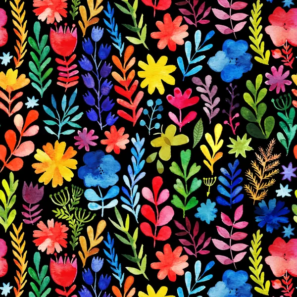 Векторная акварельная структура с цветами и растениями Лицензионные Стоковые Иллюстрации