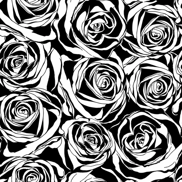 Бесшовный узор вектор с черные розы цветы Лицензионные Стоковые Векторы