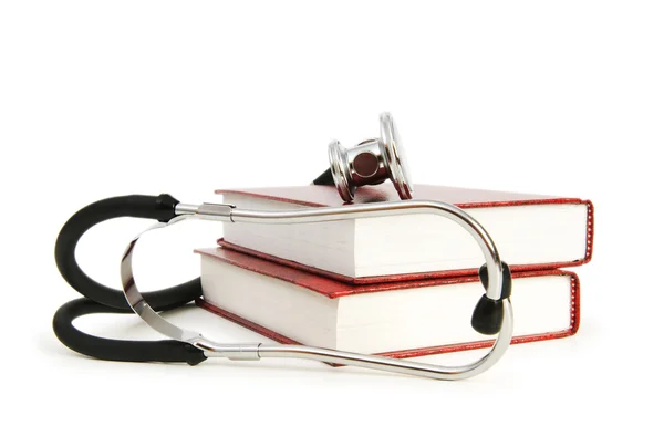 Концепция медицинского образования с книгой и стетоскоп — стоковое фото