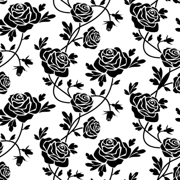 Черные розы в белом Лицензионные Стоковые Векторы