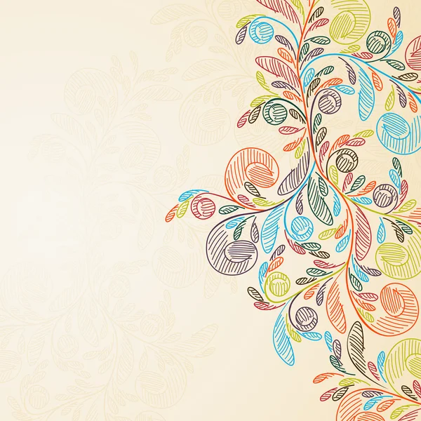 Цветочный фон с цветами Стоковая Иллюстрация