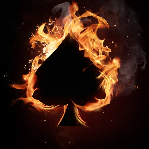 Символ карты в огне Стоковая Картинка