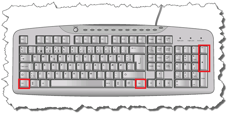 как увеличить шрифт на компьютере с помощью клавиатуры
