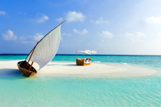Обои Beautiful beach leisure on Maldives на телефон Gigabyte GSmart