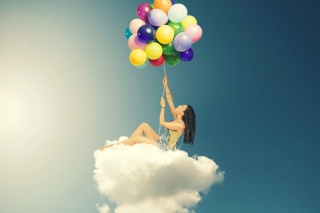 Картинка Flyin High On Cloud With Balloons для 1400x1050