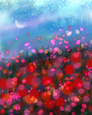 Обои Flower Abstract Painting на телефон 768x1280