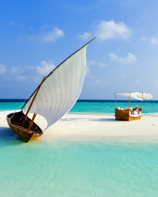 Картинка Beautiful beach leisure on Maldives на телефон HP Pre 3