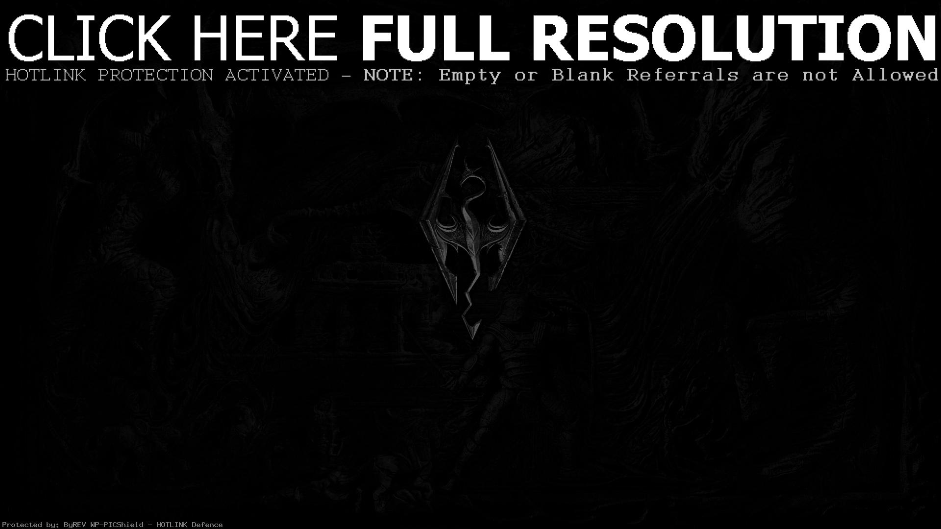 Обои full hd The Elder Scrolls V Skyrim dark logo 1920х1080