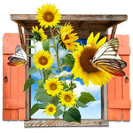 Flowers - Sunflowers Window