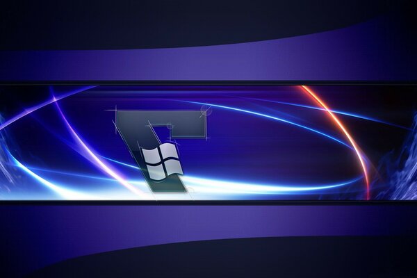 Windows7 microsoft синий фон семерка