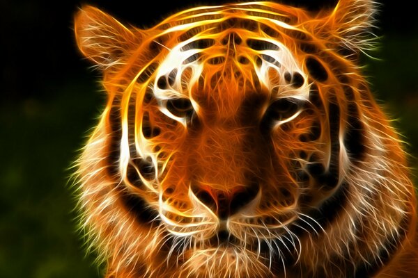 Тигр лицо искусство