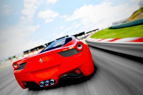 Великолепная красный Ferrari
