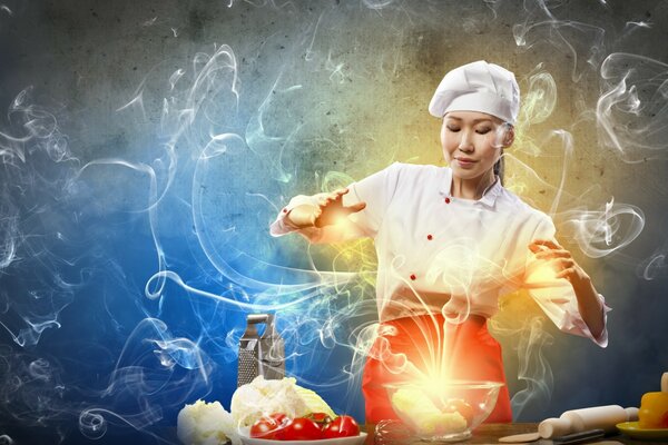 Творческий азиатских шеф-повар