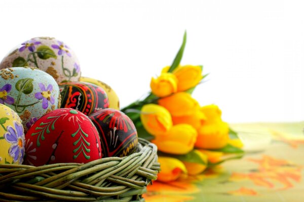 пасха яйца крашеные праздник макро Easter орнамент