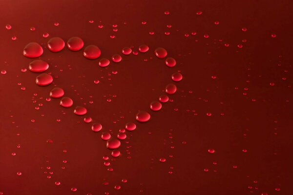 сердце макро капли love день святого валентина valentin