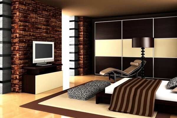 Браун дизайн спальни