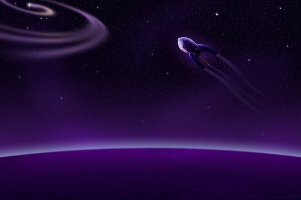 Фиолетовый ракеты в космос