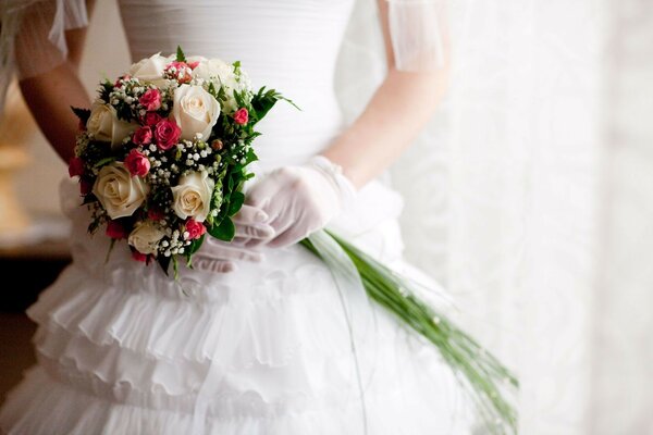 roses свадьба платье розы букет белое Wedding