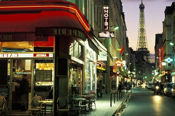 paris wallpapers вечер франция france улочка Париж
