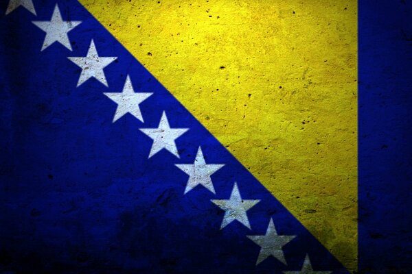 Гранж флаг Боснии и Герцеговины