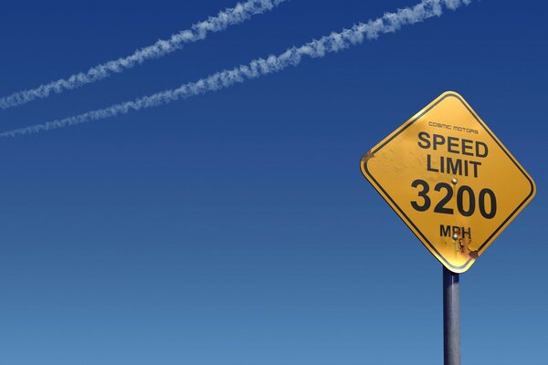 Знак ограничения скорости полета для самолетов