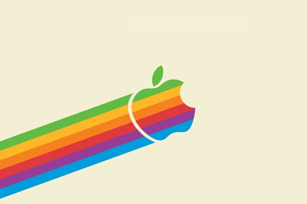 Apple, логотип радуга