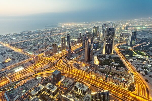 Вид с Бурдж-Халифа в Дубае