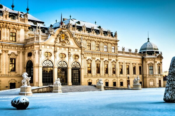Дворец Бельведер, Вена, Австрия, зимний