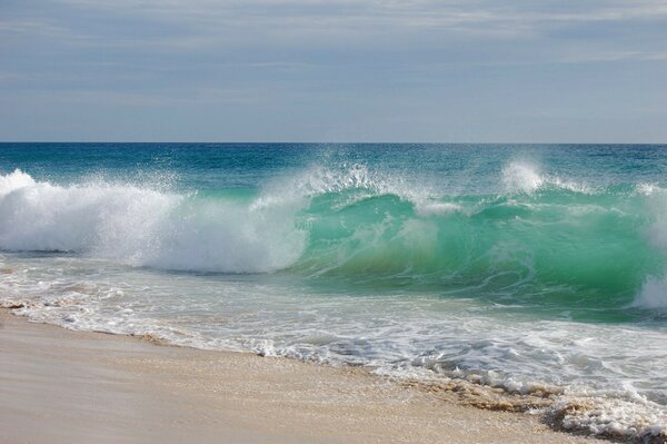 Волна волны море вода песок пляж берег небо пейзаж