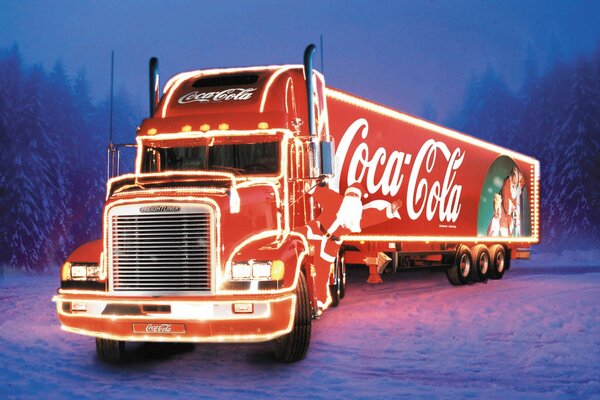 новый год фура Freightliner coca cola грузовик тягач