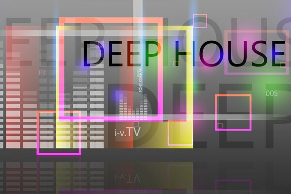 Deep House музыки квадратных абстрактные слова 2015 дизайн Тони Кохан