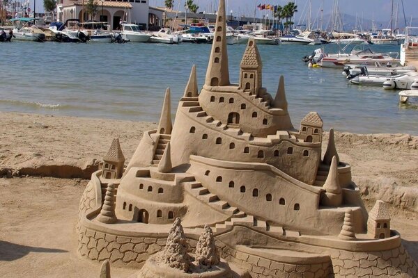замок песок лето море