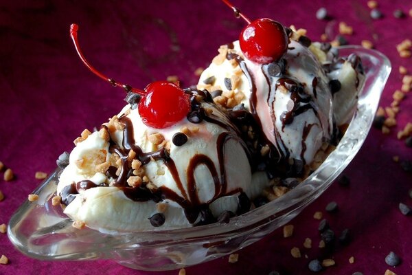 шоколад мороженое вишня Еда сладкое пирожное