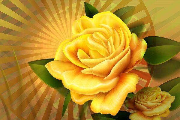Желтые розы иллюстрации