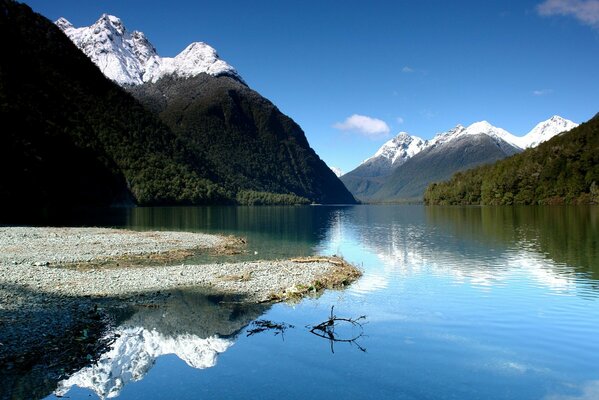 голубое Новая зеландия отражение небо озеро горы