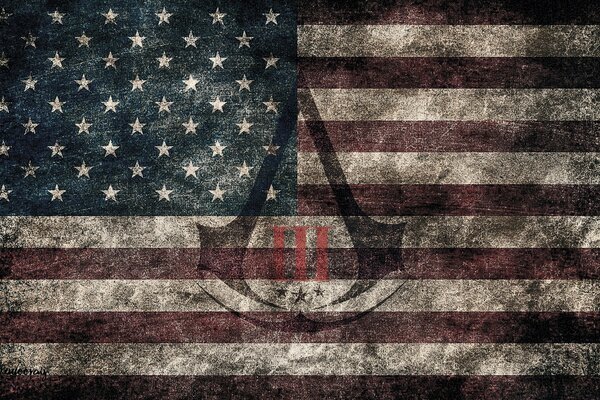 Убийцы Creed III - американский флаг эрозии
