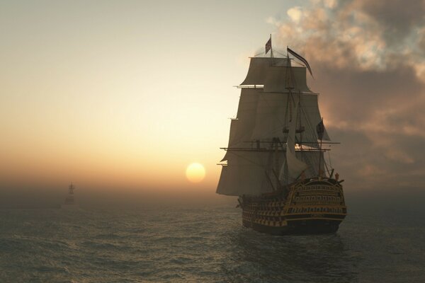 Пиратский корабль на рейде